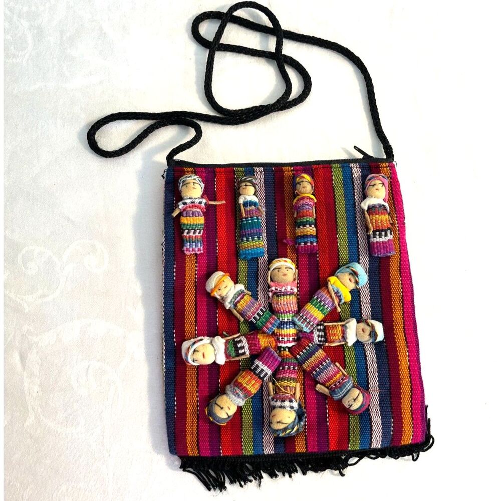 Handmade Little Dolls Purse Fringe Ethnic Boho Tribal Crossbody NWOT